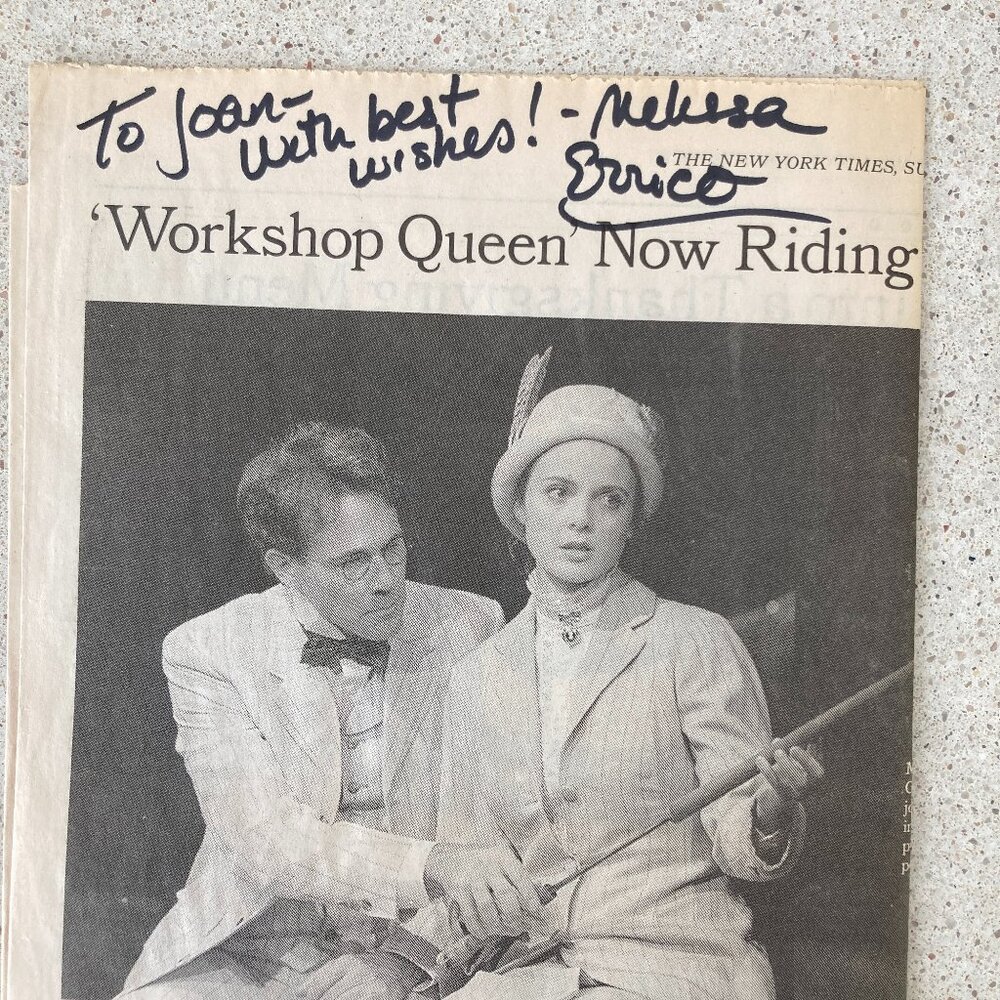 Melissa Errico Signed Inscribed Newspaper Clipping - The New York Times Nov 1997